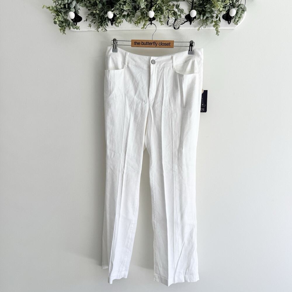 NYDJ White Lightweight Lift Tuck Trouser Pant New 12P #VW